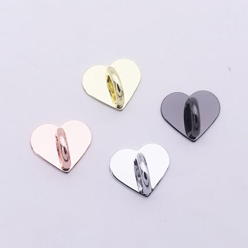 10PCS Rose Gold Heart Cell Phone Ring Holder, Adhesive Metal Finger Grip Stand for Smartphones, Phone Charm Hook Loop Accessories for Cases and Tablets