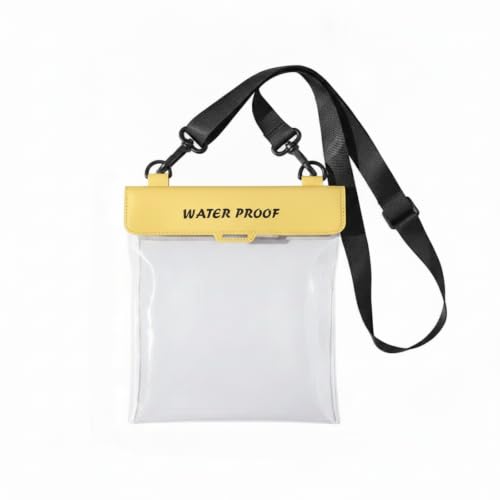 Waterproof Phone Pouch with Adjustable Shoulder Strap, Large Capacity Dry Bag, Touch Screen Compatible Case for Beach, Swimming, Kayaking, Boating, Fishing, Travel and Outdoor Activities (Yellow) - color: Yellow