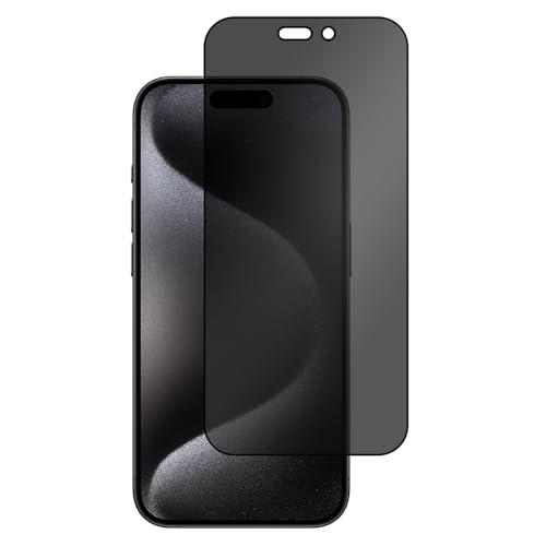 Just In Case Privacy Tempered Glass Screen Protector for iPhone 15 Pro - 9H, Anti-Spy Filter, High Transparency, Case-Friendly