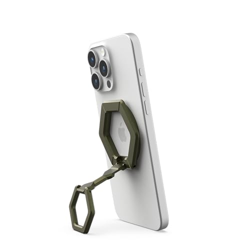 URBAN ARMOR GEAR UAG Magnetic Phone Ring Stand Compatible with MagSafe Magnet, Removable Metal Finger Ring Grip & 360 Rotation Adjustable Kickstand for iPhone 17, Galaxy S26, Olive Drab