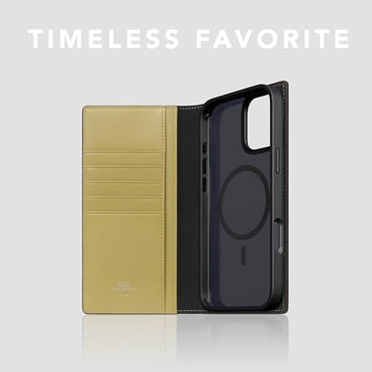 SLG D5 Edition British Fabric Wallet Case for iPhone 16 - [2-in-1] Handcrafted Detachable Diary Style with Magnetic MagSafe Back Cover, Gift Box Included (Lime Olive) - color: [D5 Edition] Lime Olive, size: iPhone 16