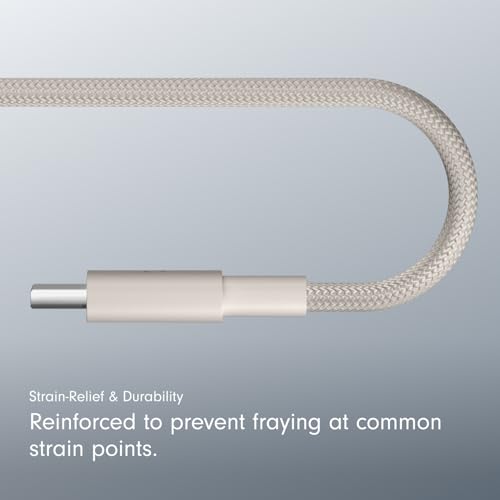 Beats USB-C to USB-C Woven Cable Fast Charging Durable/Tangle-Free Compatible Charger for Apple & Android Devices (1.5 m, 5 ft) - Surge Stone - color: Surge Stone, size: 5 ft, style: USB-C to USB-C