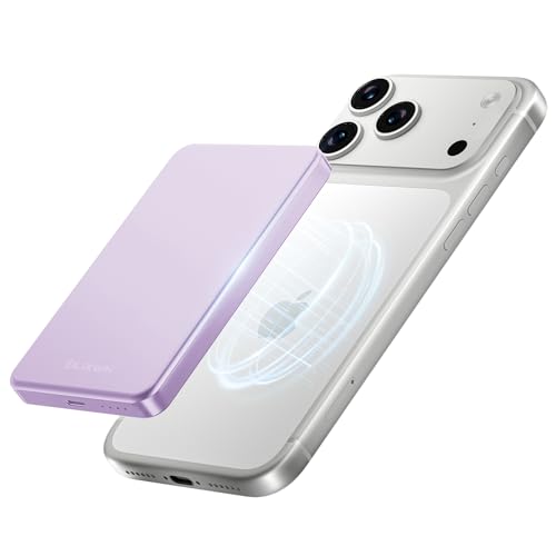 ULiXWH 10,000mAh for MagSafe Power Bank Ultra-Slim Fast Charging for Travel - color: Purple
