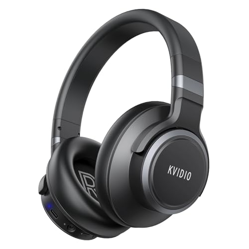 KVIDIO Hybrid Active Noise Cancelling Headphones Over Ear - color: Black