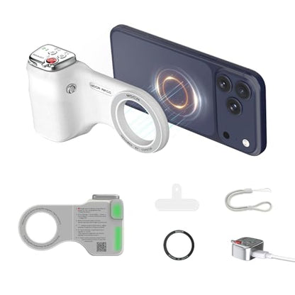 COMITOK Phone Camera Grip MOCA ARCO for Video Recording with Thumb Rest Area Design for iPhone Pro Max, with Enhanced Phone Mount & Detachable Remote for Easy Shooting, Video Call, Support iOS17/18/26 - style: MOCA ARCO