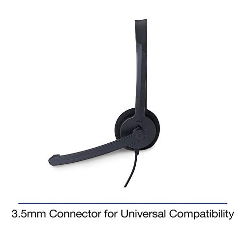 Verbatim Mono 3.5mm Wired Headset with Microphone and in-Line Remote, Black 6.33 (Pack of 6) - size: 6.33 (Pack of 6), style: Mono