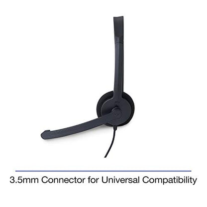 Verbatim Mono 3.5mm Wired Headset with Microphone and in-Line Remote, Black 6.33 (Pack of 6) - size: 6.33 (Pack of 6), style: Mono