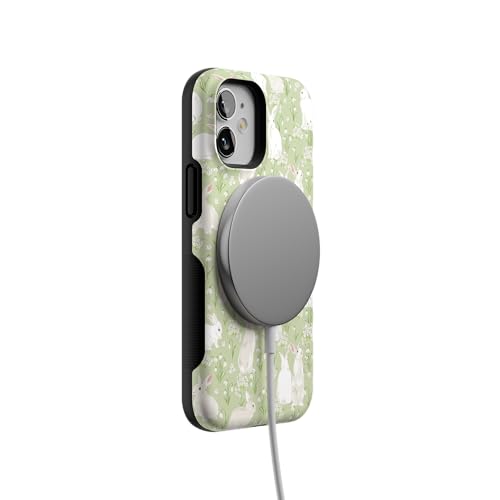 Casely iPhone 12 Mini Case | Hop to it | Green Bunny | Bold Protective Design | Compatible with MagSafe - color: Hop to it | Green Bunny, size: Iphone 12 Mini