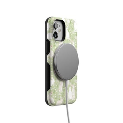 Casely iPhone 12 Mini Case | Hop to it | Green Bunny | Bold Protective Design | Compatible with MagSafe - color: Hop to it | Green Bunny, size: Iphone 12 Mini