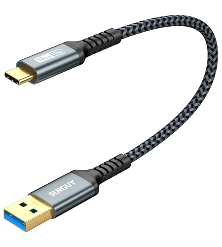 SUNGUY 10Gbps Android Auto USB Cable 1FT, 3A USB C 3.1 Gen2 Cable Data Transfer, USB C CarPlay Cable Fast Charging for iPhone 17/16/15 Series, Samsung Galaxy S25 S24 Ultra, Pixel - color: Grey, size: 1FT