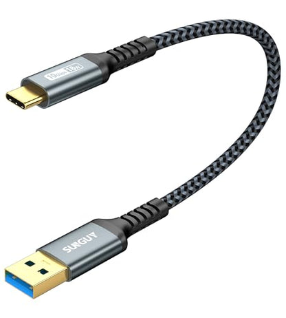 SUNGUY 10Gbps Android Auto USB Cable 1FT, 3A USB C 3.1 Gen2 Cable Data Transfer, USB C CarPlay Cable Fast Charging for iPhone 17/16/15 Series, Samsung Galaxy S25 S24 Ultra, Pixel - color: Grey, size: 1FT