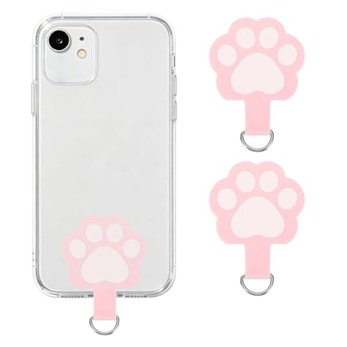 uxcell Phone Tether Tab Universal Cat Paw Phone Lanyard Case Patch Phone - color: Pink