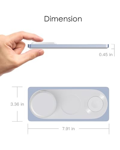 PETINO 3 in 1 Wireless Charging Station for Apple Devices with MagSafe - color: Blue