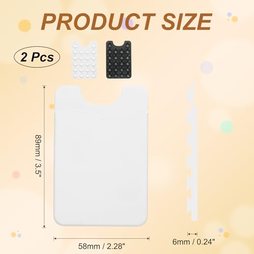 uxcell 2 Pack Suction Phone Card Holder, Silicone Suction Cup Phone Grip Card Holder Mount with Card Slot for Cellphone, Black/White - color: Black/White