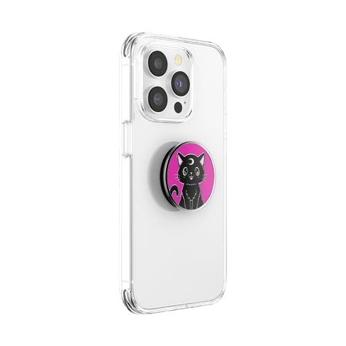 PopSockets Phone Grip with Expanding Kickstand, Adhesive Grip , Halloween PopSocket - Enamel Black Cat Magic - color: Black Cat Magic, style: Adhesive