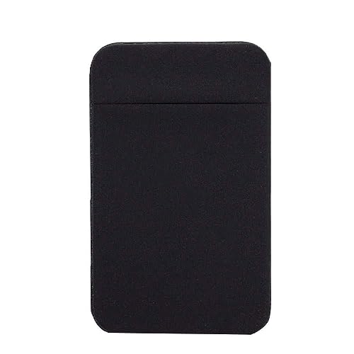 Stick-On Phone Pouch - Adhesive Back Pocket for Cards, Men & Women - Black - color: Black