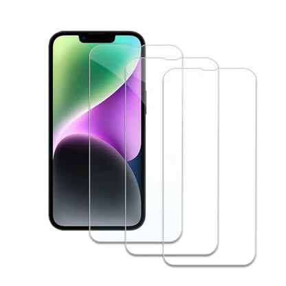 Screen Protector for iPhone 14, Tempered Glass Film, Ultra HD 9H Hardness Case Friendly Anti Scratch Bubble Free Ultra Resistant Oil-Resistant Shatter Protection, 3-Pack