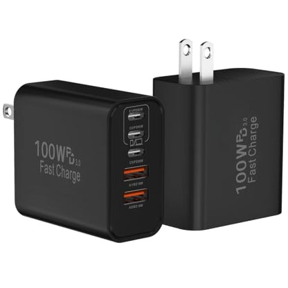 USB C Super Fast Charger Block, 100W USBC Charging Block Wall Plug Adapter - color: Black