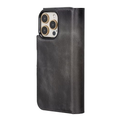 Bayelon Wallet Case for iPhone 15 Pro Max, Trifold Leather Wallet, Detachable Magnetic Flip Folio Cover, Card Holder, iPhone 15 Pro Max Wallet Case, MagSafe Compatible, RFID Blocking (Smoked Black) - color: Smoked Black, size: iPhone 15 Pro Max
