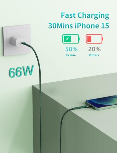 USB C Cable 6FT, 2Pack USBC to USBC Fast Charging Cable, iPhone 17 Charger - color: Green, size: 6FT, style: USB C to USB C