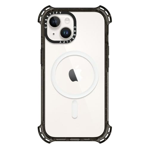 CASETiFY for iPhone 15 Case - Bounce Compatible with MagSafe Clear Black | Shockproof | 21.3 ft. 6x Military Grade Drop Protection | Black - color: Clear Black, size: Iphone 15 (6.1")