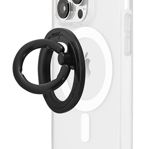 Sonix Magnetic Phone Grip and Phone Ring Holder - Compatible with MagSafe - Rotatable Kickstand and Phone Holder for iPhone 16, 15, 14, 13, 12 Series - Matte Black - color: Black