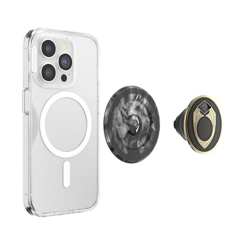 PopSockets Phone Grip for MagSafe with Kickstand, Magnetic Stand, Swappable Top, Secure Hold for iPhone MagSafe Cases, Phone & Tablet Grip, Harry Potter - Enamel Marvolos Ring - color: Marvolo's Ring, style: MagSafe