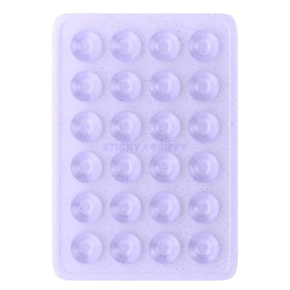 StickyGrippy Suction Phone Case Mount, Sillicon Adhesive Phone Accessory for iPhone and Android, Hands-Free Fidget Toy Mirror Shower Phone Holder, Tiktok Videos and Selfies (Purple Glitter) - color: Purple Glitter