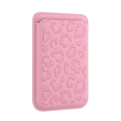 Compatible with MagSafe Wallet, Cute Cheetah Print Pattern, Pink - color: Pink Cheetah Print