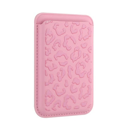Compatible with MagSafe Wallet, Cute Cheetah Print Pattern, Pink - color: Pink Cheetah Print