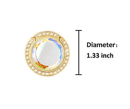 Glitter Bling Bling Phone Ring Holder,Sparkle Phone Ring Grip Artificial Stand with Flat Diamond,Flat Rhinestone Cell Finger Ring for Phones,Pad(Gold) - color: Gold