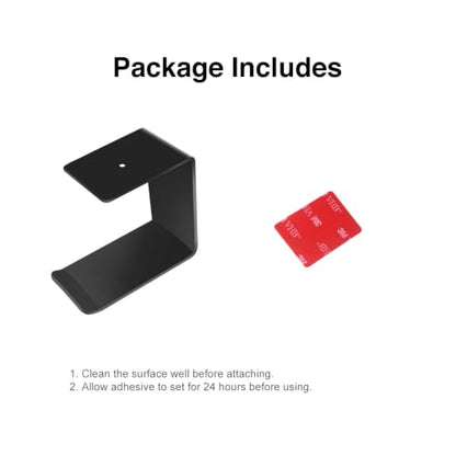 Aluminum Under-Desk Headphone Hanger with Strong Adhesive (1 Pack, Black) - color: Black