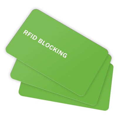 RFID Blocking Card - 3 Pack, Contactless NFC Credit Card ID Protection Safe Bank Card Passport Entire Wallet Purse Shield Protector Blocker Guard (Pack of 3, Green) - color: Green/3 cards