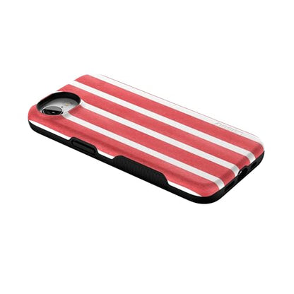 Casely iPhone 16e Case | East Coast Summer | Red Stripes | Bold Protective Design | Compatible with MagSafe - color: East Coast Summer | Red Stripes