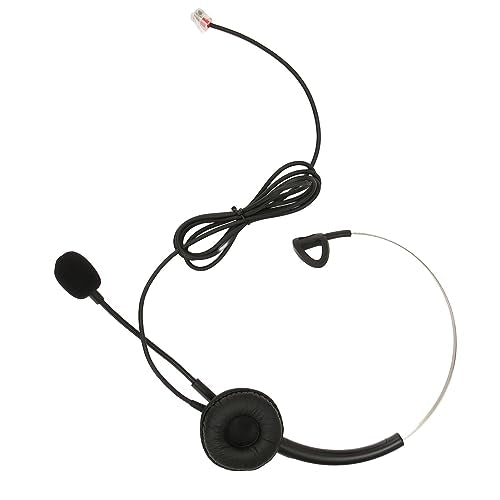 SUNGOOYUE Telephone Headset, Single Ear Wired Headphone with Noise Canceling Microphone and Adjustable Headband for Call Center Customer Service Office PC