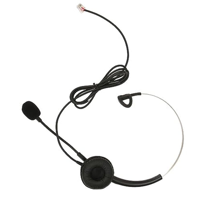 SUNGOOYUE Telephone Headset, Single Ear Wired Headphone with Noise Canceling Microphone and Adjustable Headband for Call Center Customer Service Office PC