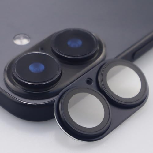 for iPhone 17 Camera Lens Protector Tempered Glass Metal Full Coverage Lens Cover Accessories (Black) - color: Black