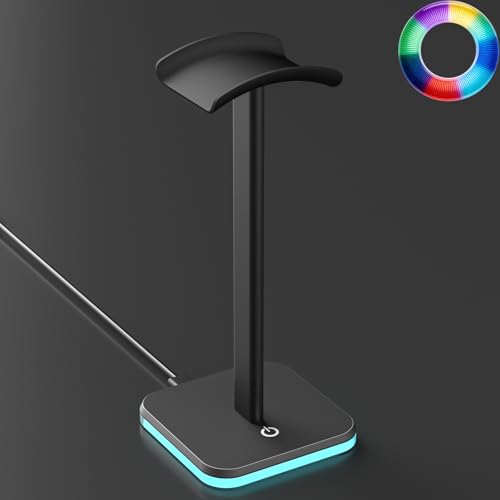 Headphone Stand for Desk - Headset Stand Headphone Holder (RGB-Black) - color: RGB-Black