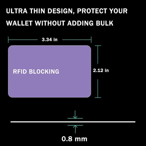 RFID Blocking Card - 3 Pack, Contactless NFC Credit Card ID Protection Safe Bank Card Passport Entire Wallet Purse Shield Protector Blocker Guard (Pack of 3, Purple) - color: Purple/3 cards