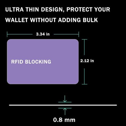 RFID Blocking Card - 3 Pack, Contactless NFC Credit Card ID Protection Safe Bank Card Passport Entire Wallet Purse Shield Protector Blocker Guard (Pack of 3, Purple) - color: Purple/3 cards