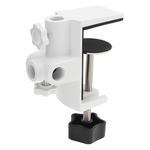 RTNLIT Desk Lamp Clamp, 1/2 inches 4 Hole Metal Table Mounting Clamp, White - color: White