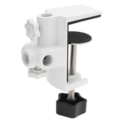 RTNLIT Desk Lamp Clamp, 1/2 inches 4 Hole Metal Table Mounting Clamp, White - color: White