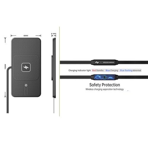 Wireless Charger Car Charging Pad,POLMXS 15W Wireless Phone Charger,RGB Cell Phone Cordless Charging Mat Compatible with iPhone 16/15/14/13/12 Galaxy S23 S22 S21 Note10(k1)