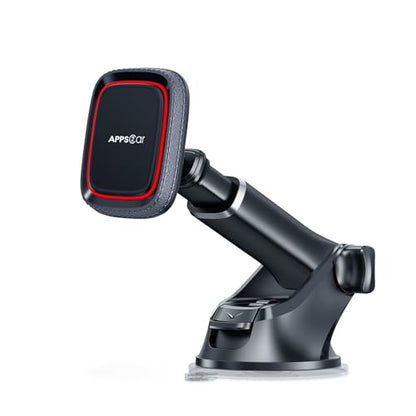 APPS2Car Magnetic Phone Mount for Car, Dashboard & Windshield Suction Cup - color: Black-Red