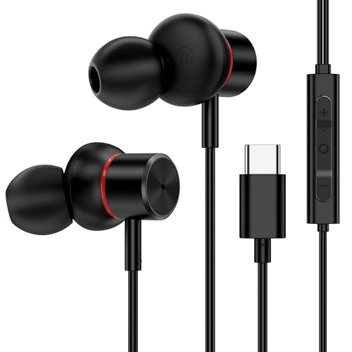 Active Noise Cancelling Earbuds Wired USB C Headphones for iPhone 17 16 15