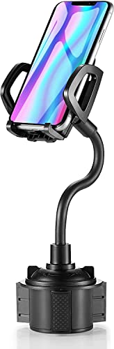 YUHENG Car Cup Holder Mount with 360° Rotation Adjustable Gooseneck,Car Phone Holder Mount for All Smartphones Cup Holder Cell Phone Automobile Cradles - color: Black