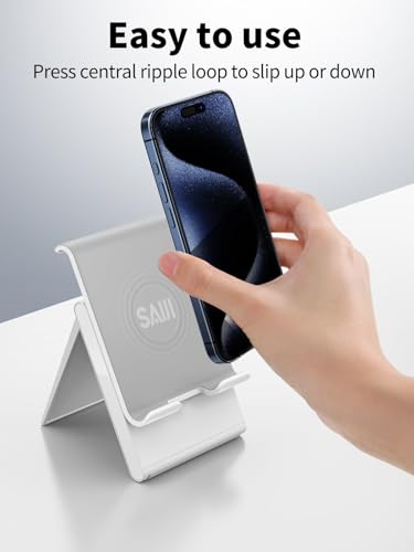 SAIJI Adjustable iPad Stand for Desk Portable Foldable Tablet Stand –Gray - color: Gray