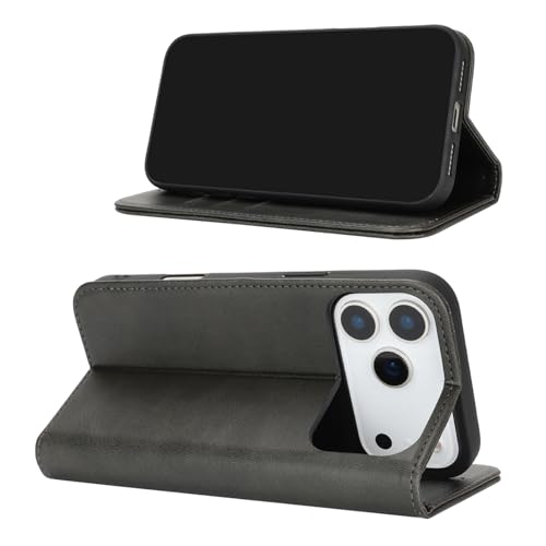 Wallet Case for iPhone 17 Pro,Flip Folio Purse with Card Holder,6.3",Black | Premium PU Leather, Flip Folio Purse Case, with Card Slot, Stand Holder,Magnetic Closure, TPU Shockproof Protective Case - color: Black, size: iPhone 17 Pro