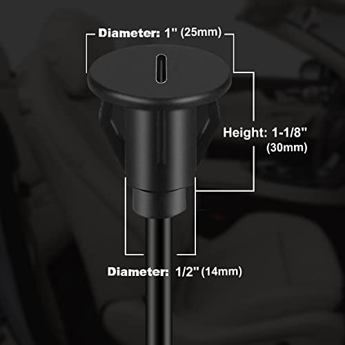 Small USB 3.0 Male to Type C 3.0 Female Car Flush Mount Cable USB C 3.0 Panel Mount Extension Cable for Car Truck Boat Motorcycle Dashboard 3ft