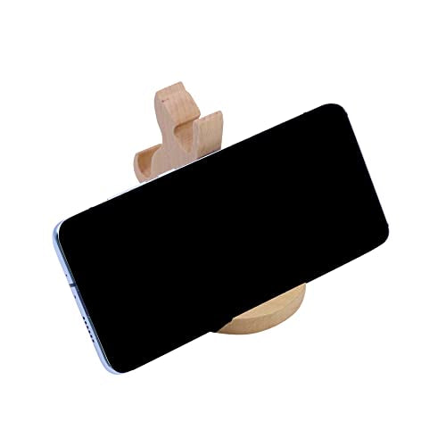 Cute Cat Cellphone Stand Holder Wooden Smartphone Desk Holder for All Mobile Phones Animal Phone Stand Desk Ornament - color: Wooden Cat